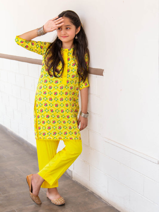 Daisy- Printed Yellow Kurta