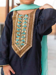 Stary Night - Embroidered Block Print Shalwar Kameez Set