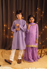 Lilac Dreams  - Embroidered Gharara Set